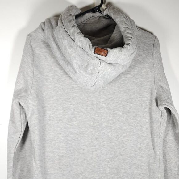 Naketano Women’s Small Darth Gray Funnel Neck Pullover Hoodie Sweatshirt - Picture 7 of 13